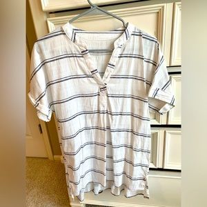 Loose fitting casual top, white with blue stripes bought from boutique